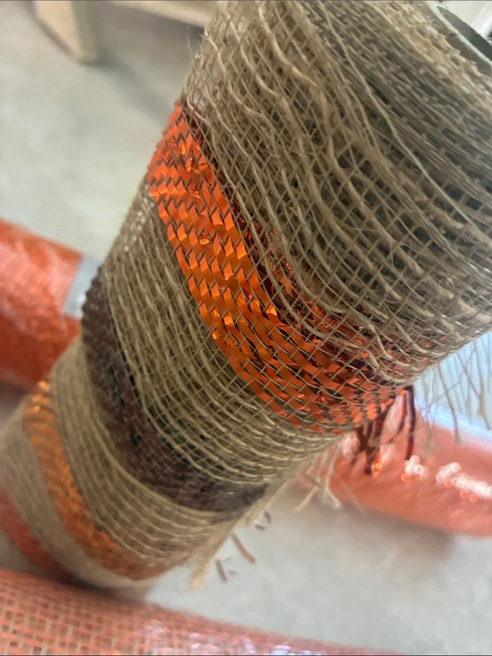 Halloween Orange Decorative Mesh Roll Set